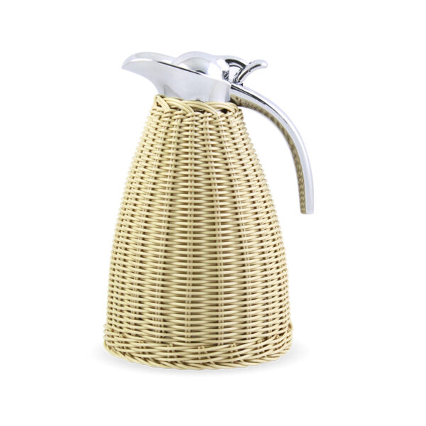 zhu tu 04 3 600x600 - Woven Rattan 1.5l Stainless Steel Pour Over Coffee Tea Thermal Vacuum Jug Flask