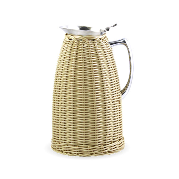 zhu tu 04 5 600x600 - Woven Rattan  stainless steel water jug  for tea or cold water