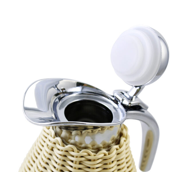 zhu tu 06 4 600x600 - Woven Rattan 1.5l Stainless Steel Pour Over Coffee Tea Thermal Vacuum Jug Flask